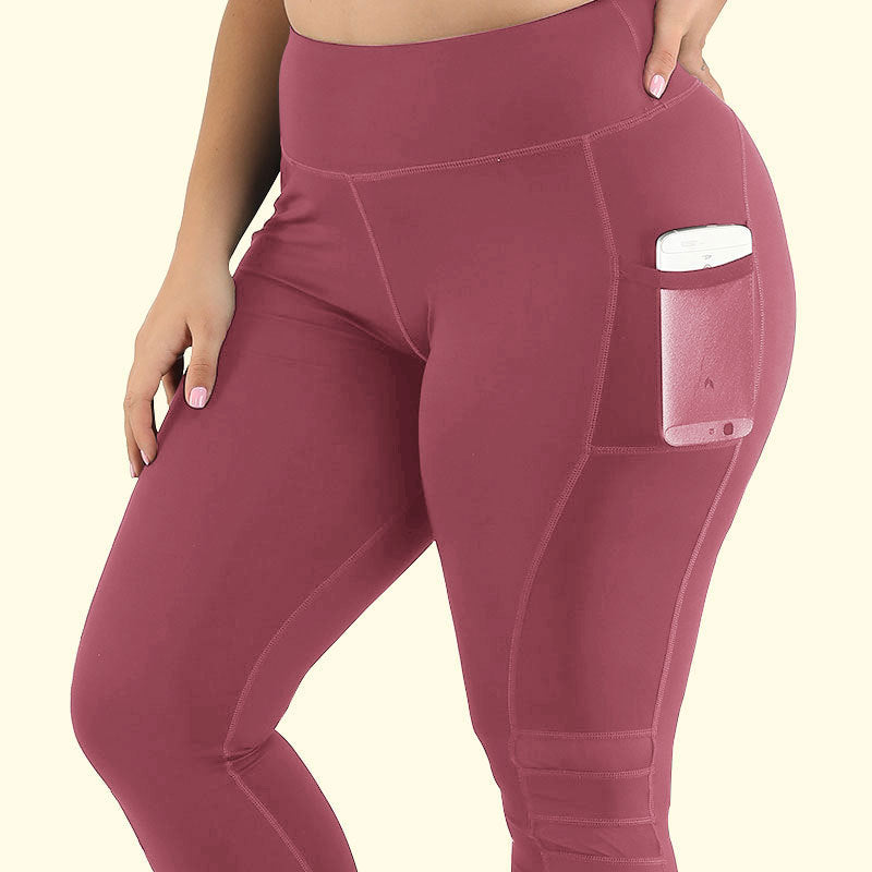 Plus Size High-rise 1/2 Tight With Side Pocket