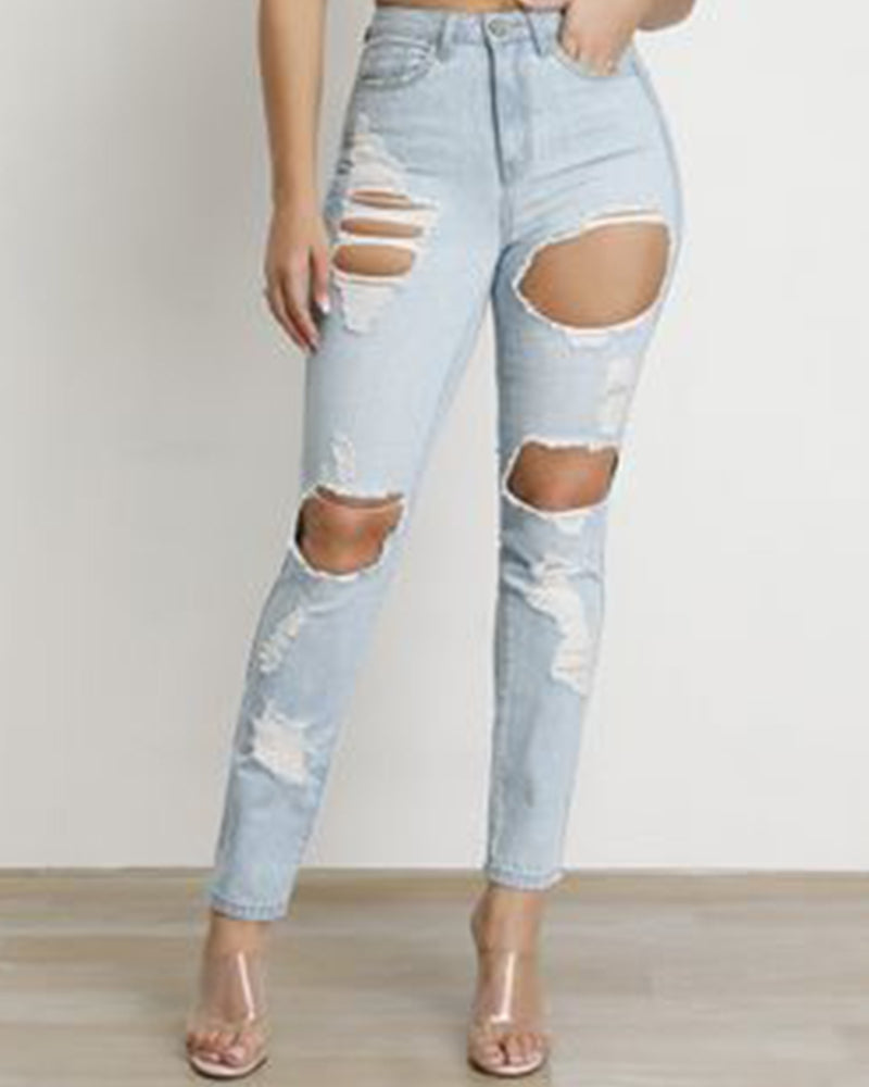 Stretch Distressed Butt Lifting Jeans