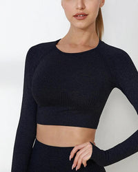 Seamless Long Sleeve Breathable Sports Crop Top