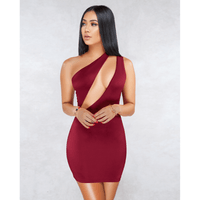 One Shoulder Cut Out Bodycon Dress